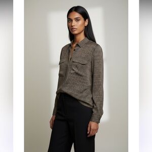 🌸Fate black and gold chevron long sleeve button up